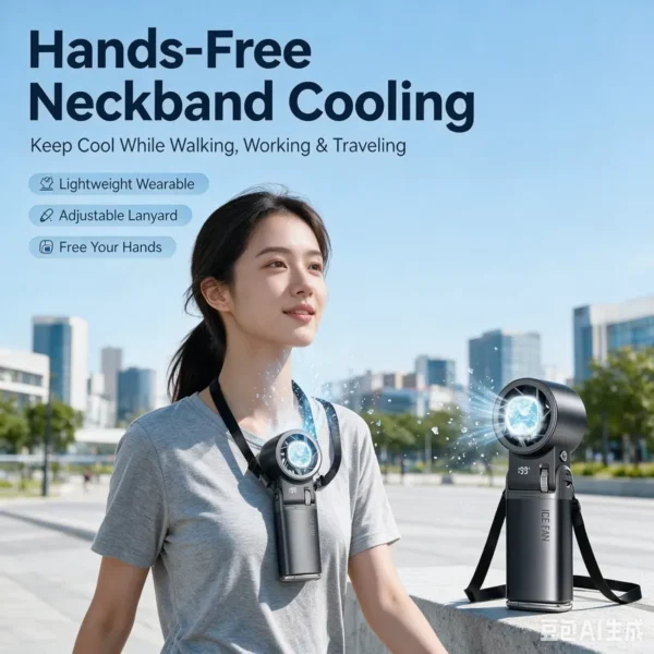 Ice Cooling Handheld Fan, Portable