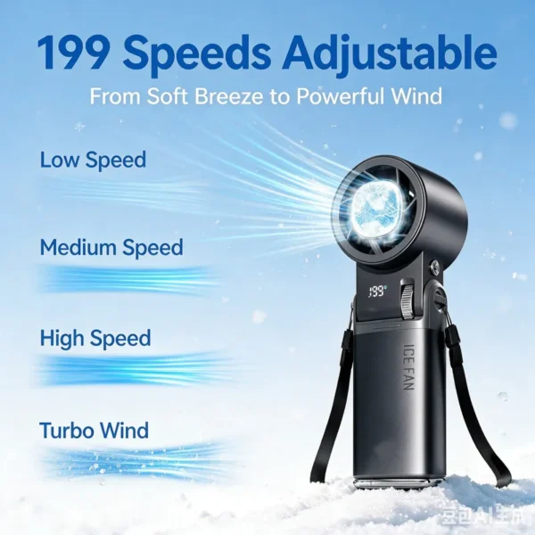 Ice Cooling Handheld Fan, Portable - view 3