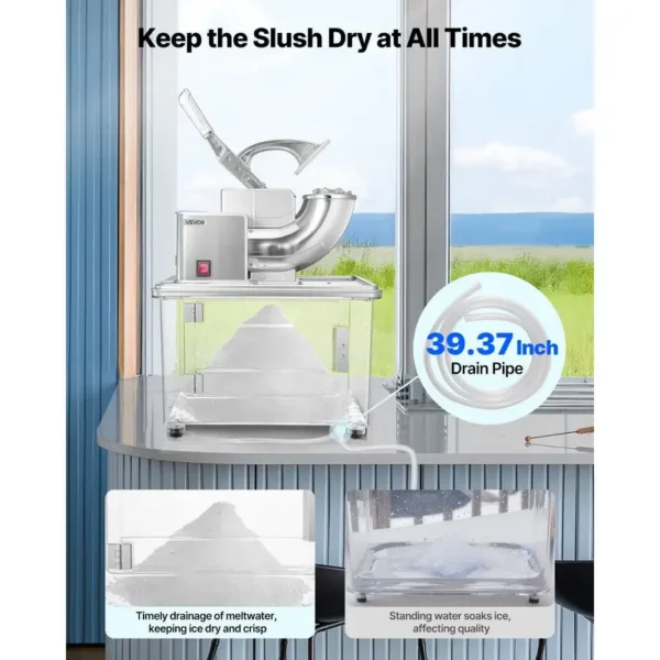 Ice Machine, 661LBS/H, 350W, Stainless, Steel - view 4