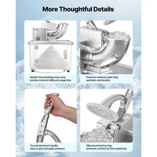 Ice Machine, 661LBS/H, 350W, Stainless, Steel - view 5