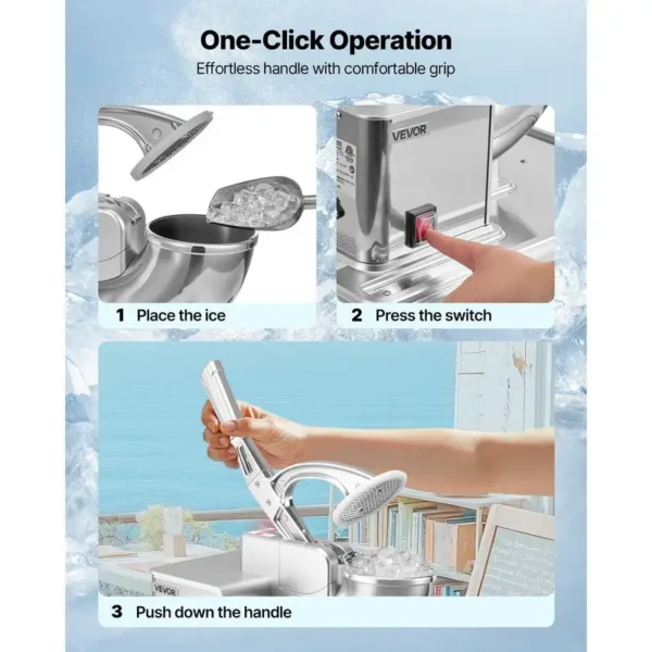 Ice Machine, 661LBS/H, 350W, Stainless, Steel - view 6