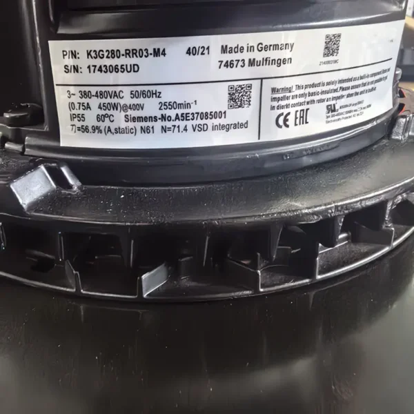 Imported Centrifugal Cooling Fan, K3G280-RR03-M4, 380/480VAC - view 3