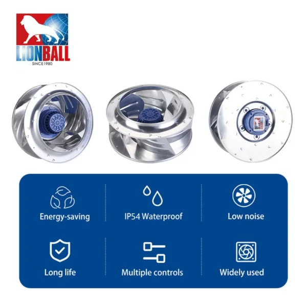 Inclined Impeller, LIONBALL, Centrifugal, 400mm, 230V