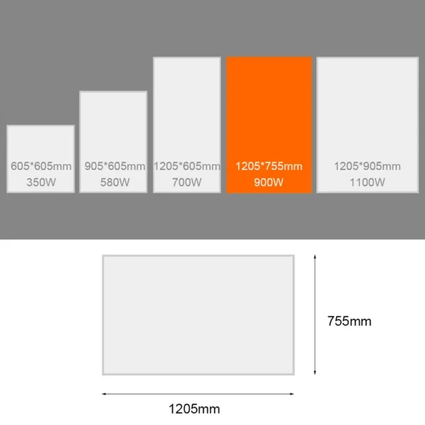 Indoor Electric Infrared Panel, 900W, WIFI, Wall - view 6