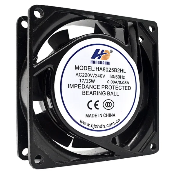 Industrial Axial Fan, 80x80x25mm, 220V - view 2