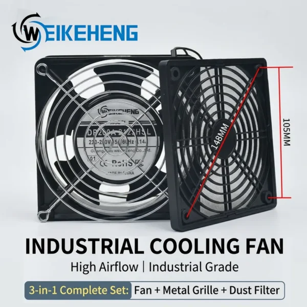 Industrial Cooling Fan, 3-in-1, 12038, 220-240V, Axial - view 6