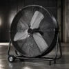 Industrial Drum Floor Fan, 220-240V, Aluminum