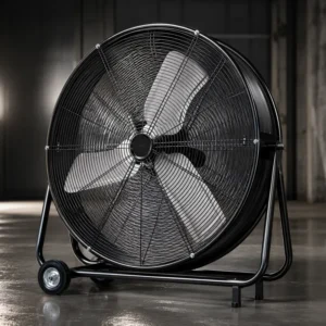 Industrial Drum Floor Fan, 220-240V, Aluminum