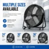 Industrial Drum Floor Fan, 220-240V, Aluminum - view 2