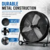Industrial Drum Floor Fan, 220-240V, Aluminum - view 4