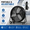 Industrial Drum Floor Fan, 220-240V, Aluminum - view 5