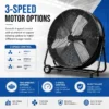 Industrial Drum Floor Fan, 220-240V, Aluminum - view 6