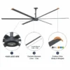 Industrial Hvls Fan, 10ft-24ft, Ceiling, 220V - view 4