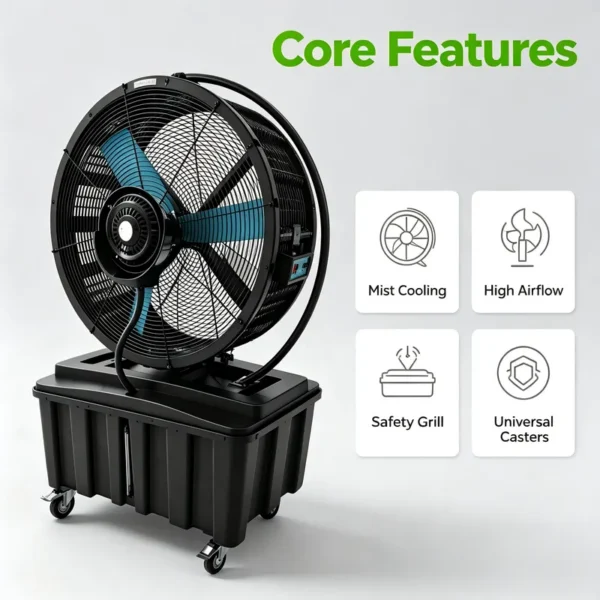 Industrial Misting Cooling Fan, QD-720M, 450W, 3-Speed - view 3