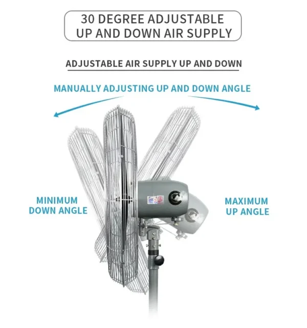 Industrial Stand Fan, 90-160, Metal - view 4