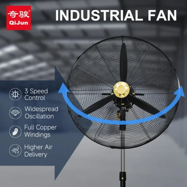 Industrial Stand Fan, 90-160, Metal - view 6