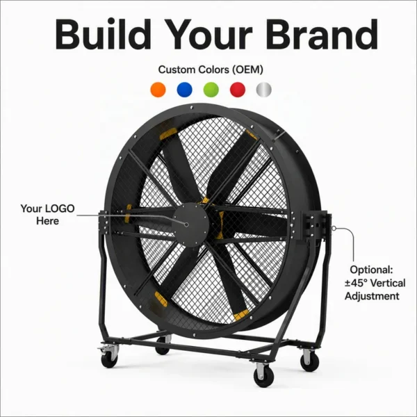 Industrial Standing Floor Fan, 5ft, 6.5ft, 1.5m, 2m - view 4