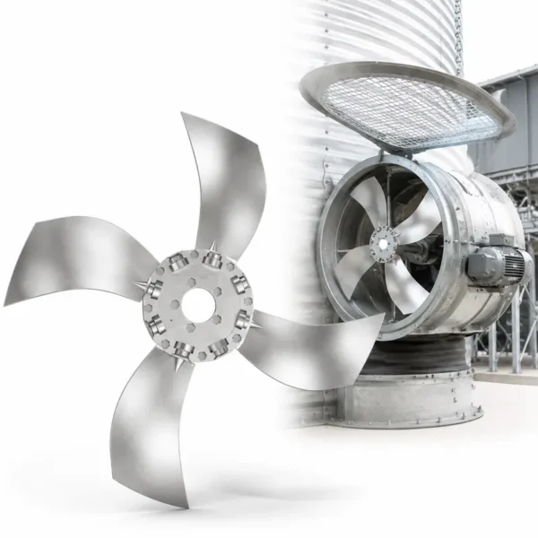 Industrial Ventilation Fan, 4-Blade, S14-AL, Aluminum