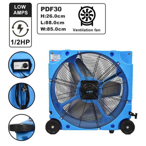 Industrial Ventilation Fan, 460w, Plastic - view 5