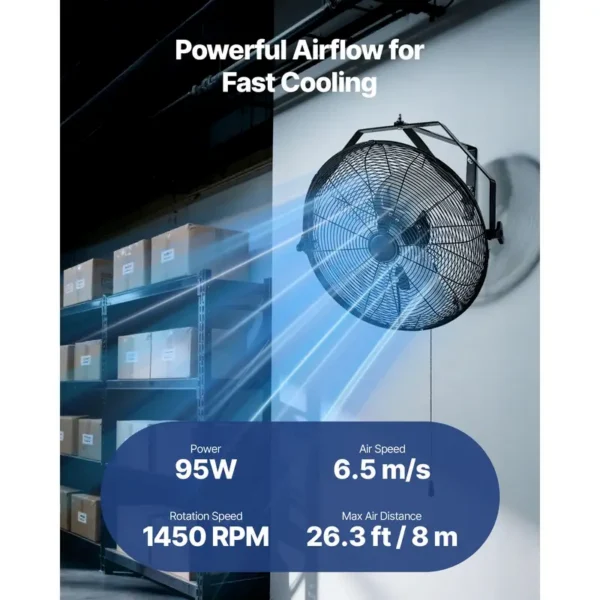 Industrial Wall Mount Fan, 18-Inch, 4000, CFM - view 2