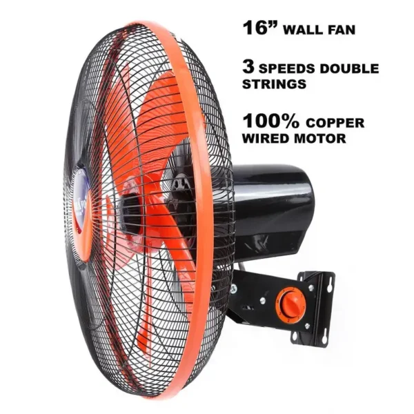 Industrial Wall-mounted Fan, 16-Inch, 100%, Copper, ISO - view 2