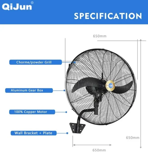 Industrial Wall Mounted Fan, 20'', 24'', 26'', 30'' - view 2