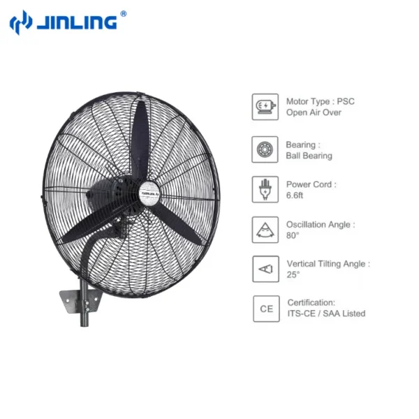 Industrial Wall Mounted Fan, SAA, 500, 650, 750mm - view 2
