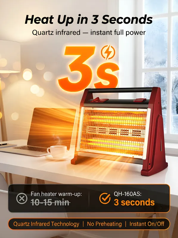 Infrared Heater, Portable, 1600W - view 4