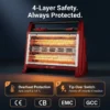 Infrared Heater, Portable, 1600W - view 5