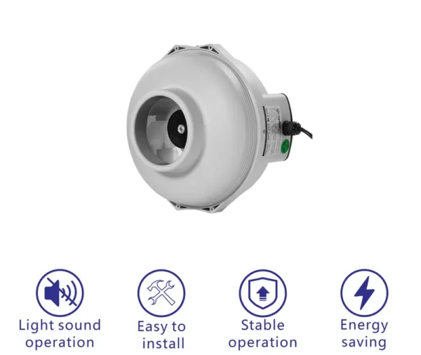 Inline Centrifugal Duct Fan, 4", Wall, HVAC - view 2