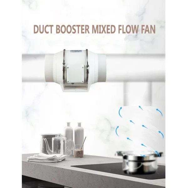 Inline Duct Fan, 220V-240V, Plastic - view 6