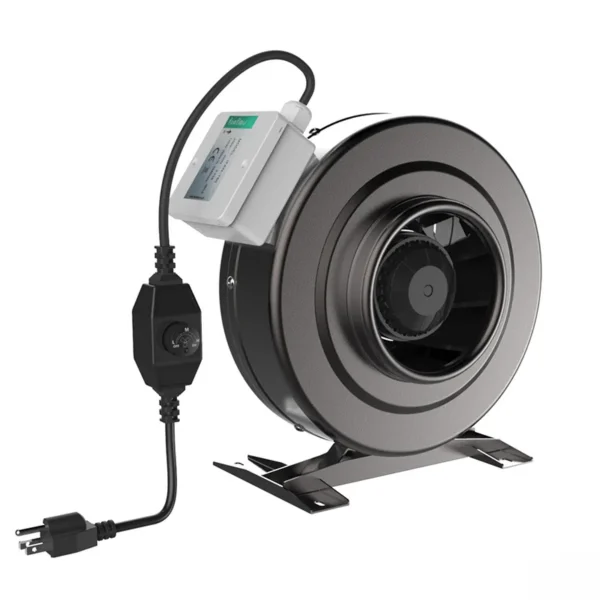 Inline Duct Fan, 8", Plastic, 230V, Centrifugal