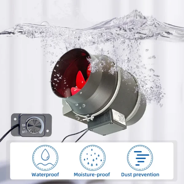 Inline Duct Fan, Ceiling, 4" - view 4