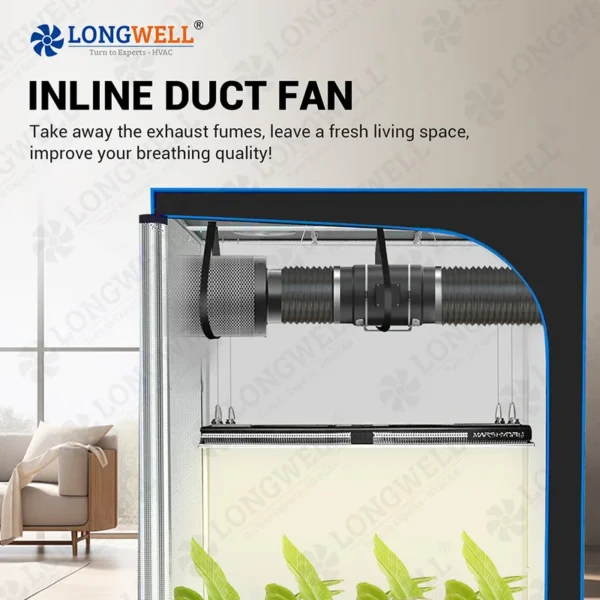 Inline Duct Fan, LONGWELL, 4-8, ROHS, Plastic - view 2