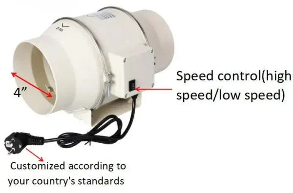 Inline Duct Fan, Plastic - view 2