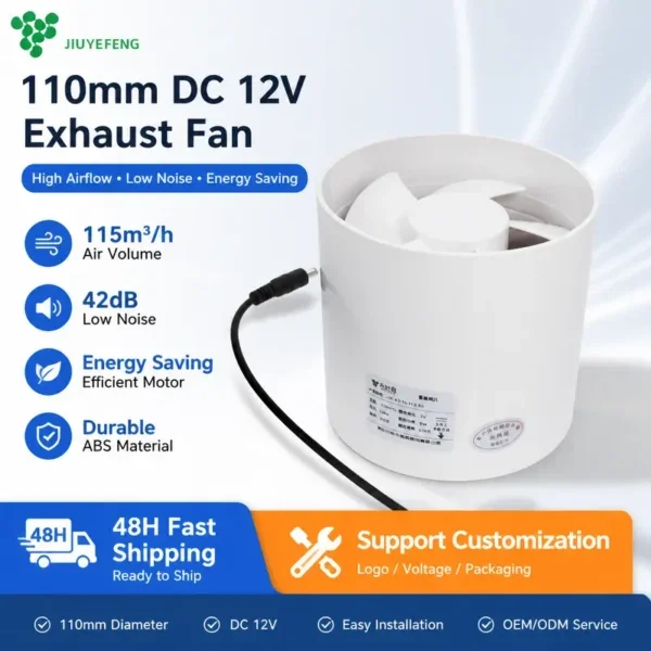 Inline Duct Fan, Plastic, 115
