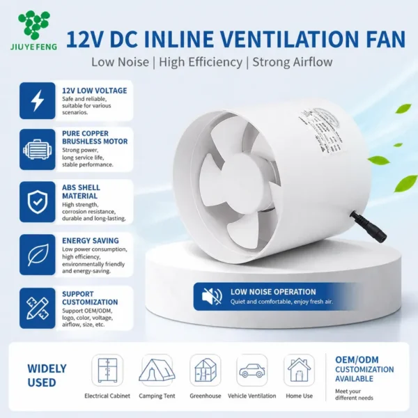 Inline Duct Fan, Plastic, 115 - view 4
