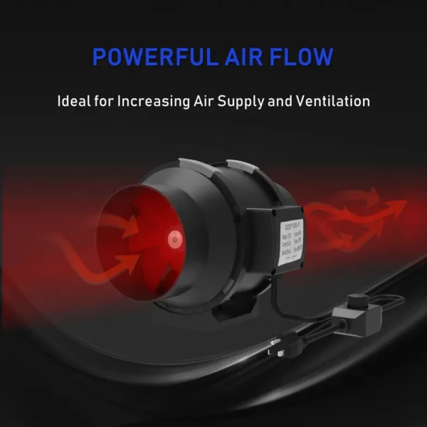 Inline Duct Ventilation Fan, Plastic, 4" - view 5