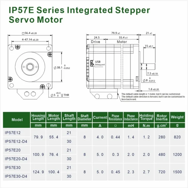 Integrated Motor, 2Phase, Nema23, 24-60VDC - view 3