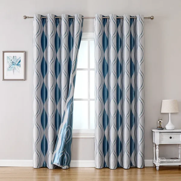 Jacquard Window Blackout Curtain, Polyester, Grommet - view 4