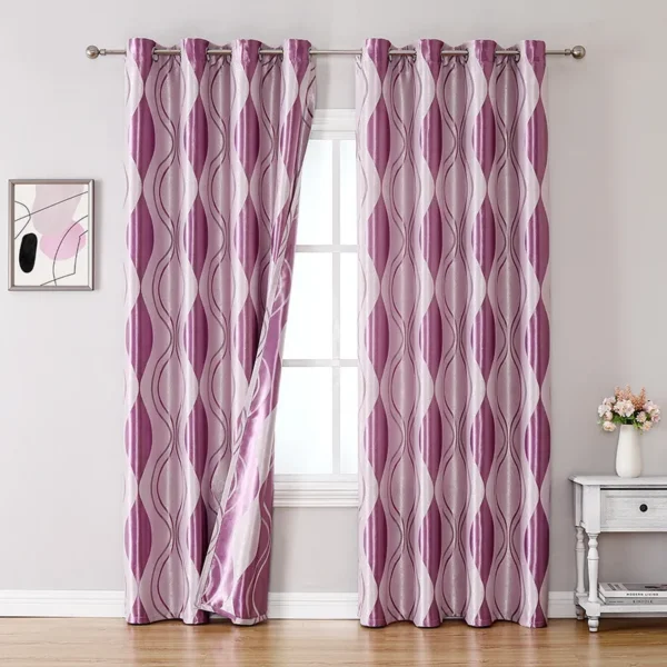 Jacquard Window Blackout Curtain, Polyester, Grommet - view 6