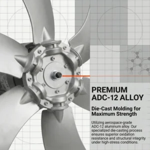 Keyleader Axial Fan, Aluminum, Explosion-proof, 300-592mm