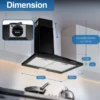 Kitchen Hood Aluminum Filter, Wall, Stainless, Steel, LED - view 3