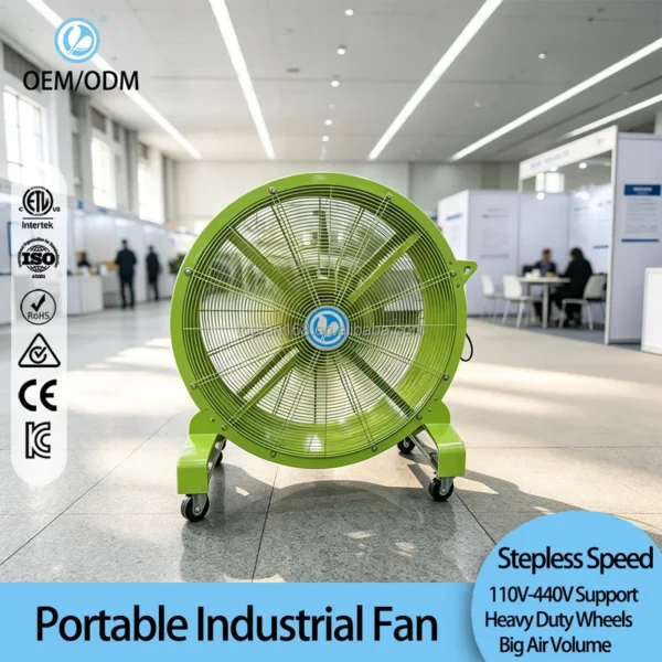 Large Portable Industrial Fan, Brushless, 2m, 35-39dB, 3-Year - view 2