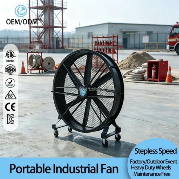 Large Portable Industrial Fan, Brushless, 2m, 35-39dB, 3-Year - view 3