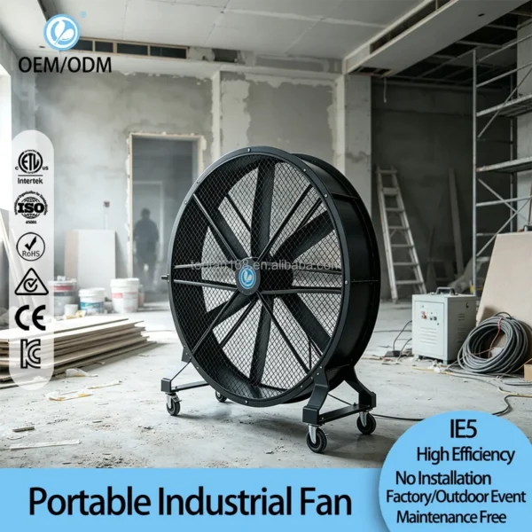 Large Portable Industrial Fan, Brushless, 2m, 35-39dB, 3-Year - view 4