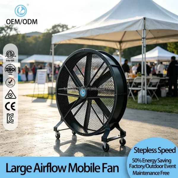 Large Portable Industrial Fan, Brushless, 2m, 35-39dB, 3-Year - view 6