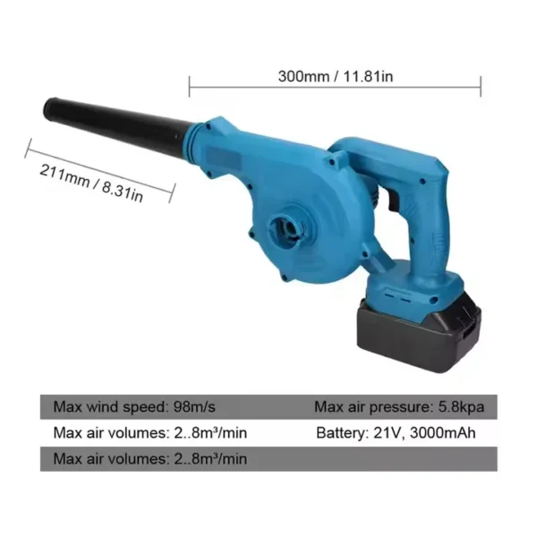 Leaf Blower, Cordless, up to 500cfm, Electric - view 6