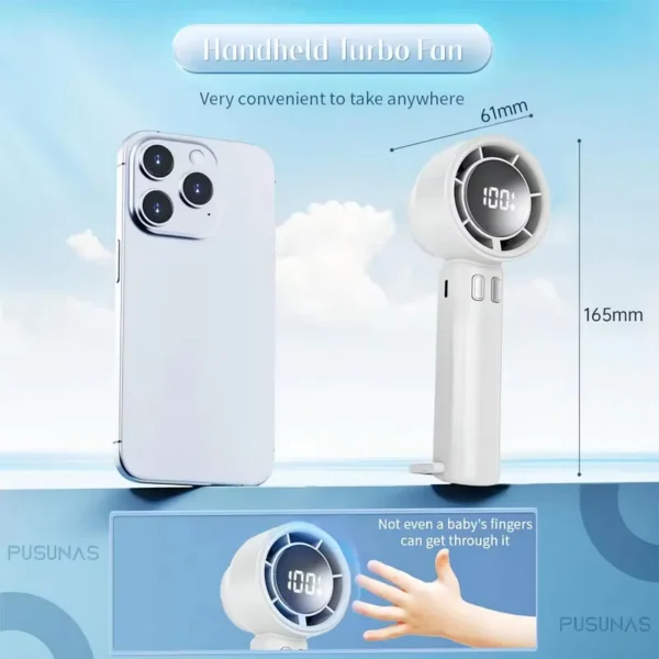 Led Display Handheld Fan, Portable, 3.7 V, USB - view 5