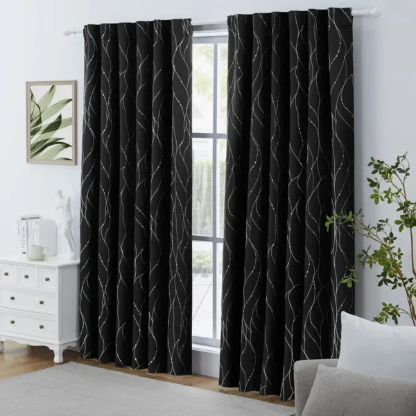 Light Blocking Foiled Curtain, 100% Polyester, Rod Pocket - view 2